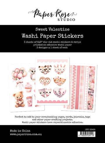 Paper Rose Sweet Valentine 6x8 Washi Paper Sticker Pack