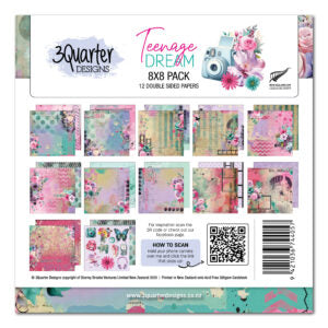 3 Quarter Design Teenage Dream 8x8 Paper Collection