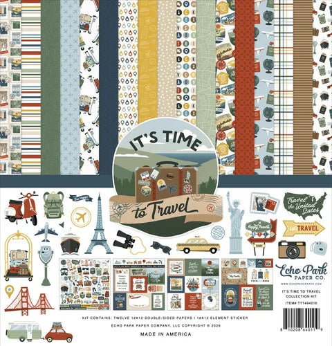 Carta Bella, Echo Park 12x12 Its Time to Travel collection Kit