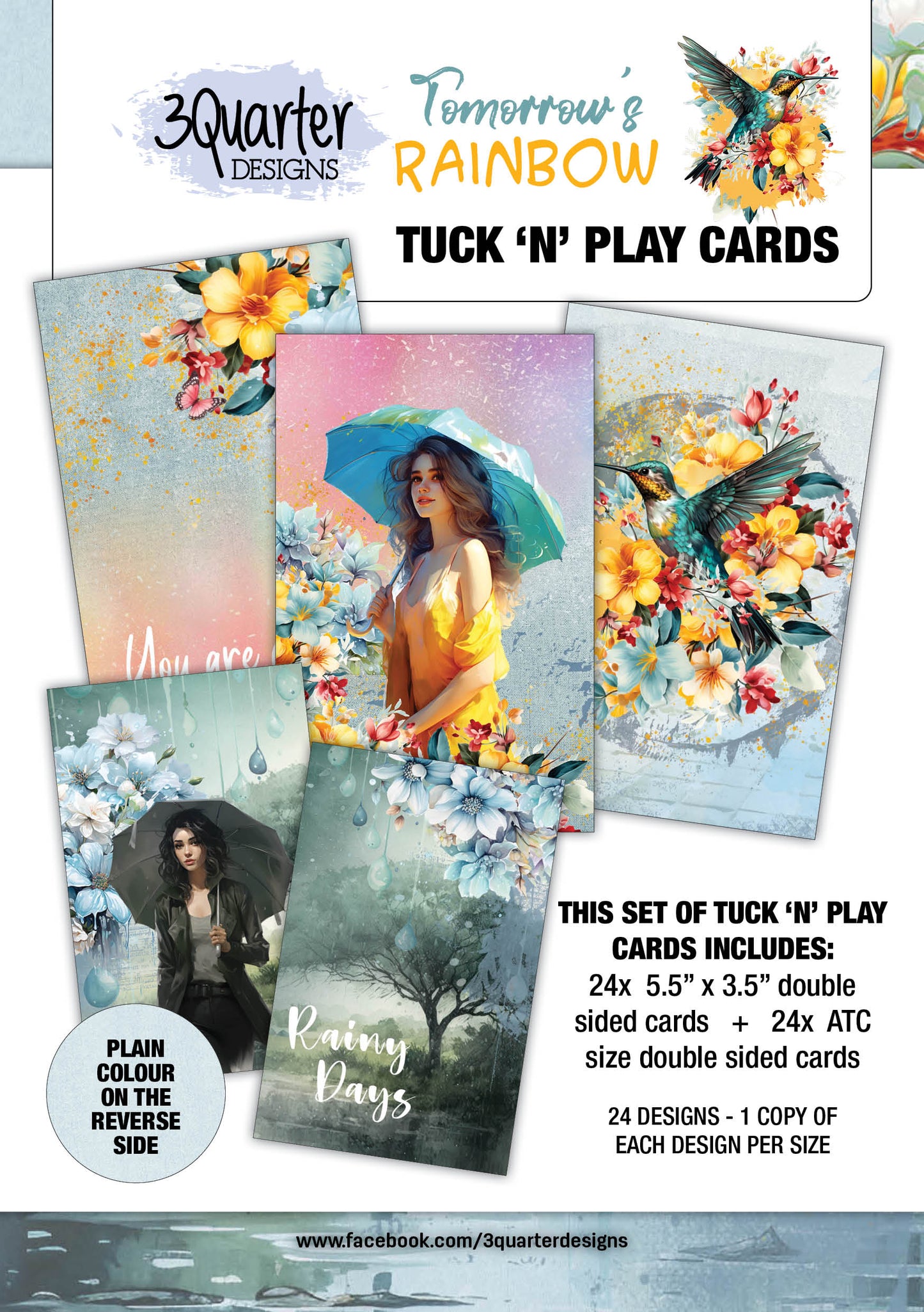 3 Quarter Design Tomorrows Rainbow Tuck & Play Cards
