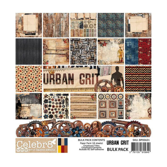 Celebr8 Urban Grit 12x12 Bulk Pack Contents