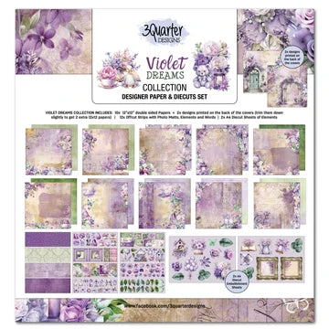 3 Quarter Design Violet Dreams 12x12 Paper Collection
