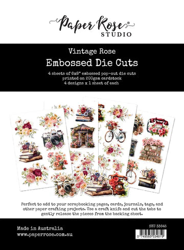 Paper Rose Vintage Rose Embossed Die Cuts