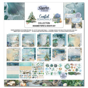 3 Quarter Design Coastal Boardwalk 12x12 Paper Collection