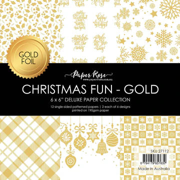 Paper Rose Christmas Fun-Gold 6x6
