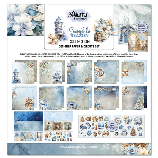 3 Quarter Design Snowflake Season 12x12