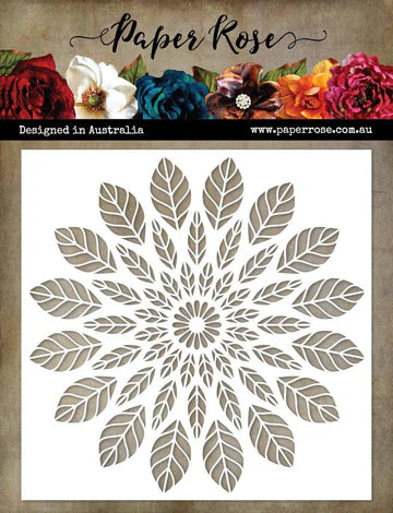Paper Rose Stencil Leaf Mandala