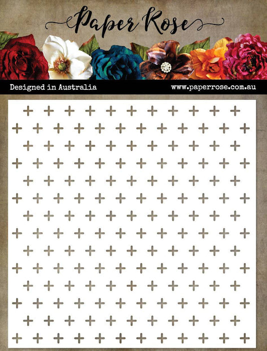 Paper Rose Stencil Little Crosses
