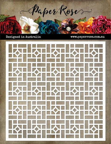 Paper Rose Stencil Modern Geometric