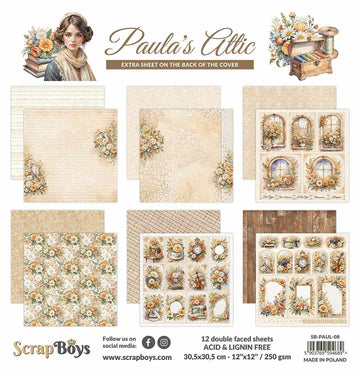 Scrap Boys Paula's Attic 12x12 Paper Collection