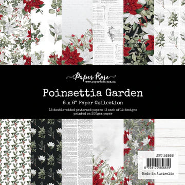 Paper Rose Poinsettia Garden Collection 6x6