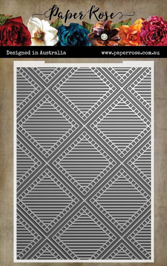 Paper Rose 3D Embossing Folder Striped Diamond